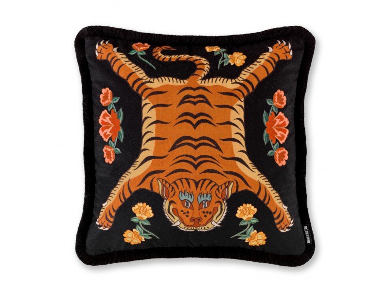 Paloma Home Large Tibetan Tiger Black Cushion 